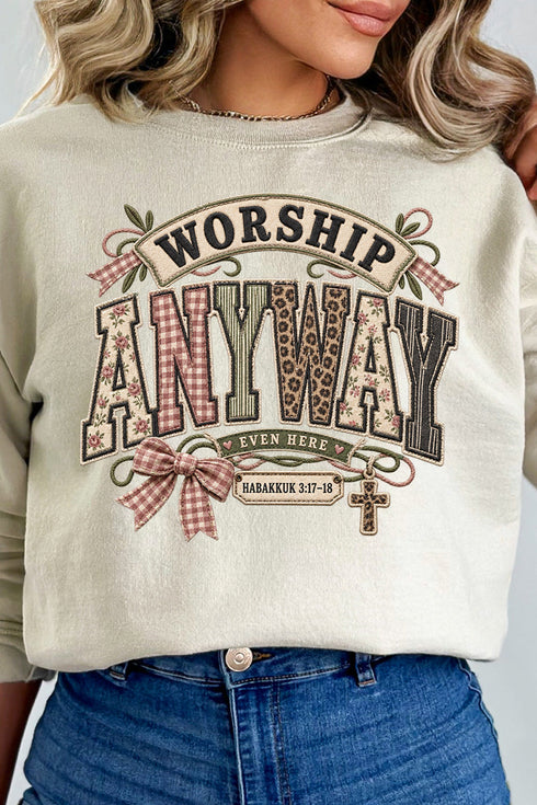 Worship Anyway Heavy Blend Crew Sweatshirt