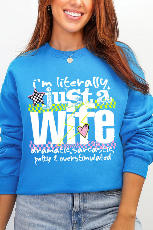Literally Just A Wife Heavy Blend Crew Sweatshirt