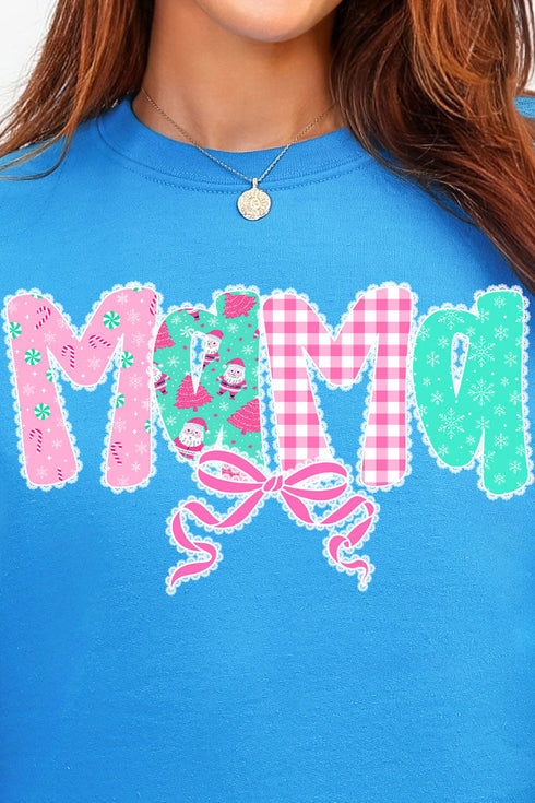 Pink And Preppy Christmas Custom Name Heavy Blend Crew Sweatshirt *Personalize Your Name