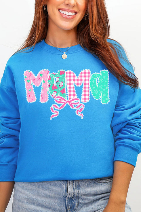 Pink And Preppy Christmas Custom Name Heavy Blend Crew Sweatshirt *Personalize Your Name
