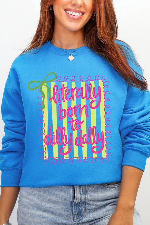 Swirls & Stripes Dilly Dally Heavy Blend Crew Sweatshirt
