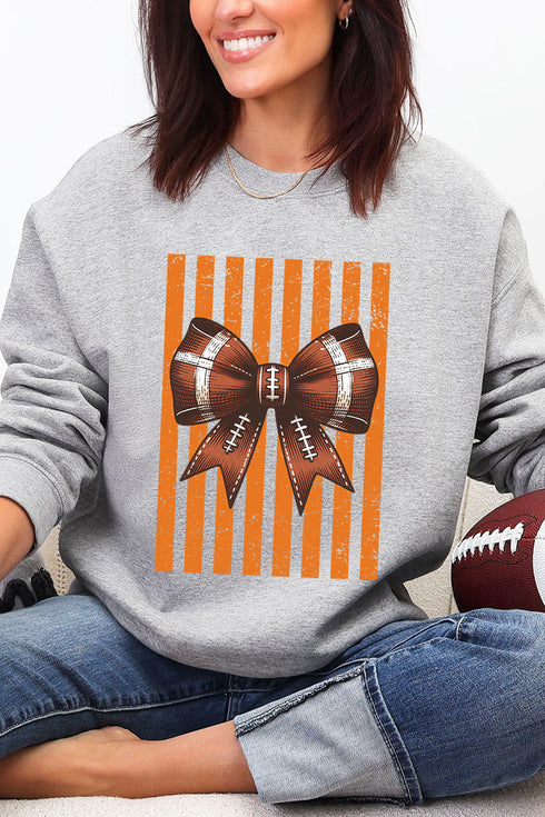 Orange Varsity Bow Heavy Blend Crew Sweatshirt