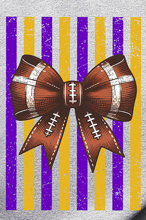 Purple & Yellow Gold Varsity Bow Heavy Blend Crew Sweatshirt