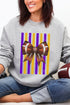 Purple & Yellow Gold Varsity Bow Heavy Blend Crew Sweatshirt