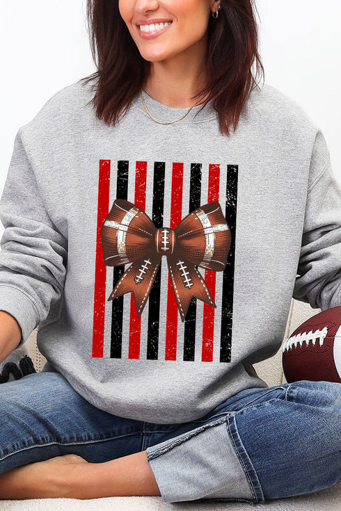 Red & Black Varsity Bow Heavy Blend Crew Sweatshirt