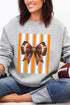 Fiery Orange & White Varsity Bow Heavy Blend Crew Sweatshirt