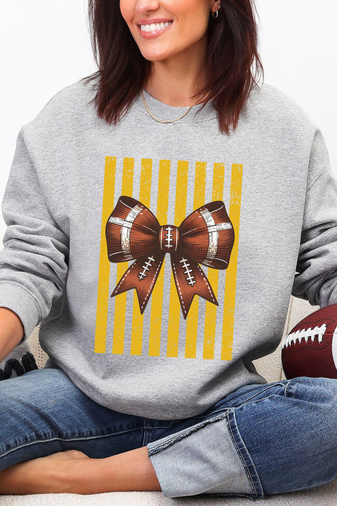 Yellow Gold Varsity Bow Heavy Blend Crew Sweatshirt