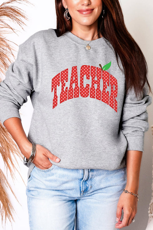 Apple Dot Teacher Heavy Blend Crew Sweatshirt
