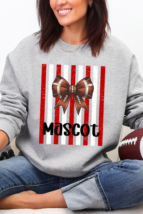 Personalized Red & White Varsity Bow Heavy Blend Crew Sweatshirt *Enter Mascot Name
