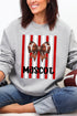 Personalized Red & White Varsity Bow Heavy Blend Crew Sweatshirt *Enter Mascot Name