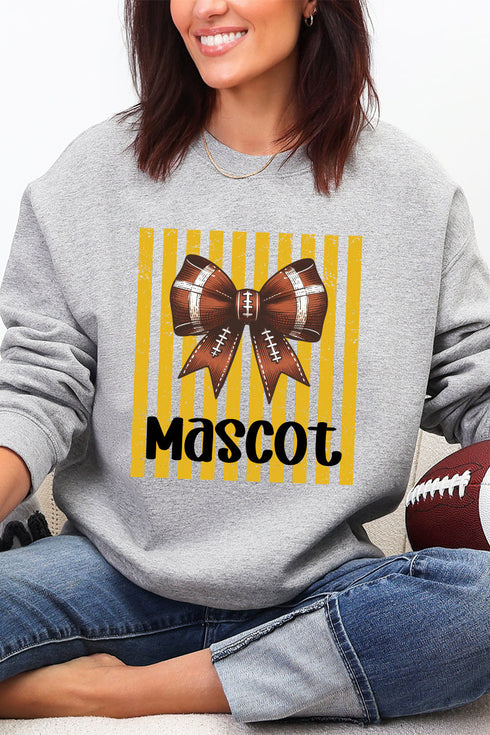 Personalized Yellow Gold Varsity Bow Heavy Blend Crew Sweatshirt *Enter Mascot Name