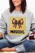 Personalized Yellow Gold Varsity Bow Heavy Blend Crew Sweatshirt *Enter Mascot Name