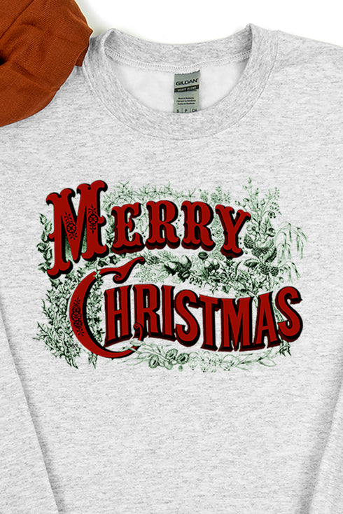 Vintage Merry Christmas Heavy-weight Crew Sweatshirt