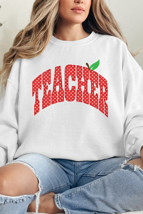 Apple Dot Teacher Heavy Blend Crew Sweatshirt