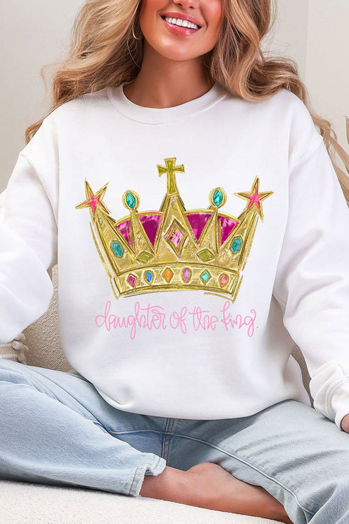 Bejeweled Daughter Of The King Heavy Blend Crew Sweatshirt