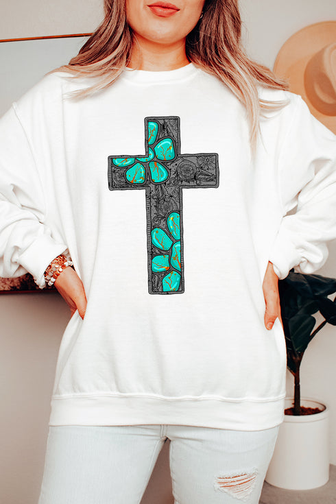 Concho Cross Heavy Blend Crew Sweatshirt