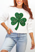 Faux Rhinestone Clover Heavy Blend Crew Sweatshirt