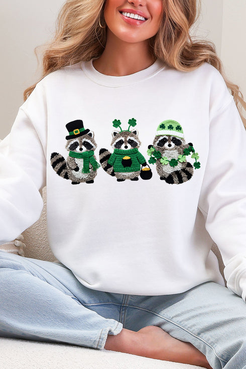 Faux Yarn Clover Crew Heavy Blend Crew Sweatshirt