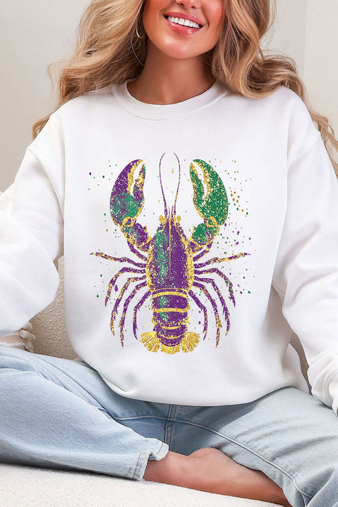 Glitzy Gras Crawfish Heavy Blend Crew Sweatshirt