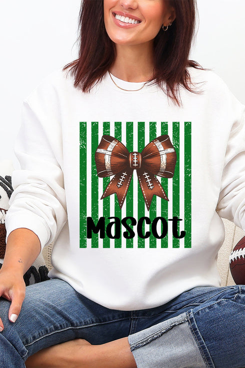 Personalized Green Varsity Bow Heavy Blend Crew Sweatshirt *Enter Mascot Name