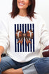 Navy Varsity Bow Heavy Blend Crew Sweatshirt