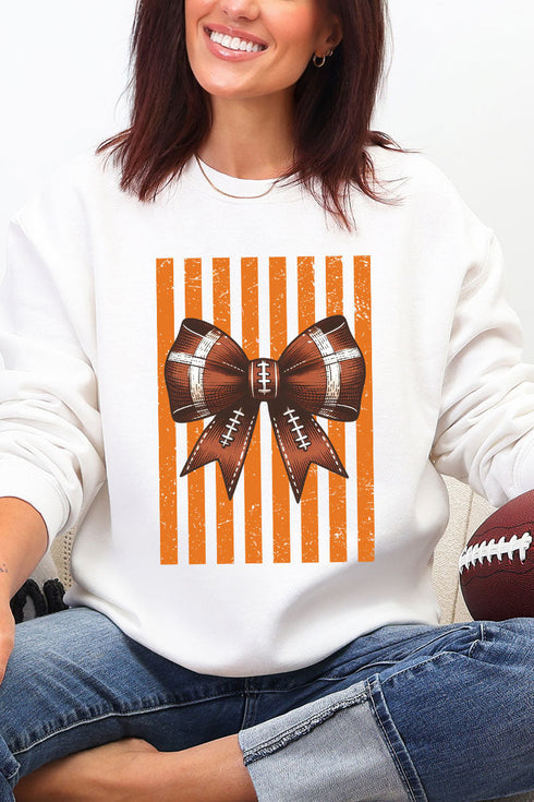Orange Varsity Bow Heavy Blend Crew Sweatshirt