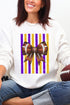 Purple & Yellow Gold Varsity Bow Heavy Blend Crew Sweatshirt