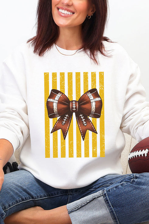 Yellow Gold Varsity Bow Heavy Blend Crew Sweatshirt