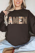 Boho Amen Faux Embroidery Transfer Heavy-weight Crew Sweatshirt