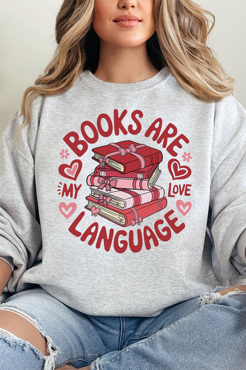 Books Are My Love Language Heavy-weight Crew Sweatshirt