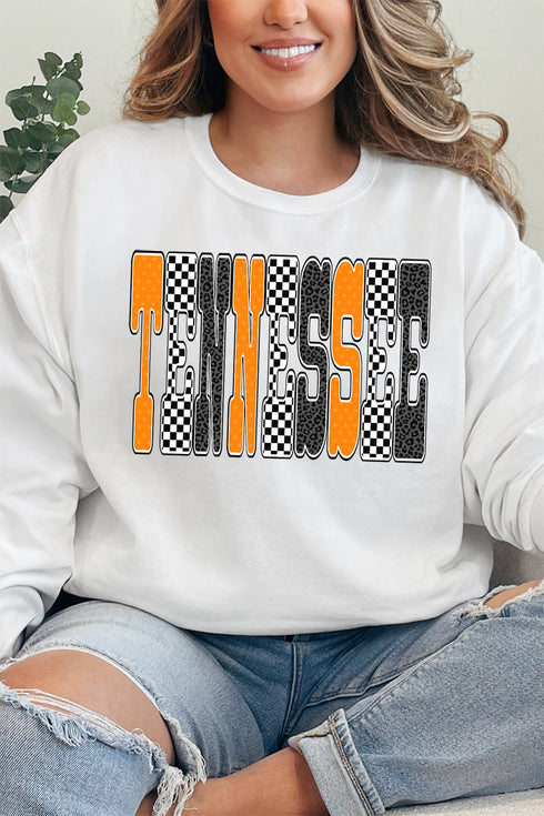 Checkered & Cheetah Tennessee Heavy-weight Crew Sweatshirt