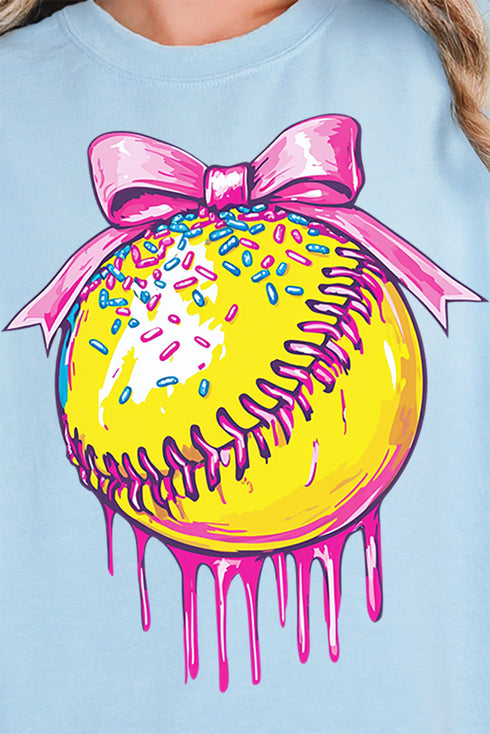 Coquette Drippy Softball Heavy-weight Crew Sweatshirt