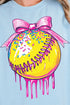 Coquette Drippy Softball Heavy-weight Crew Sweatshirt