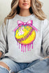 Coquette Drippy Softball Heavy-weight Crew Sweatshirt