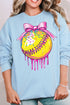 Coquette Drippy Softball Heavy-weight Crew Sweatshirt