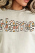 Floral Boho Custom Name Heavy-weight Crew Sweatshirt