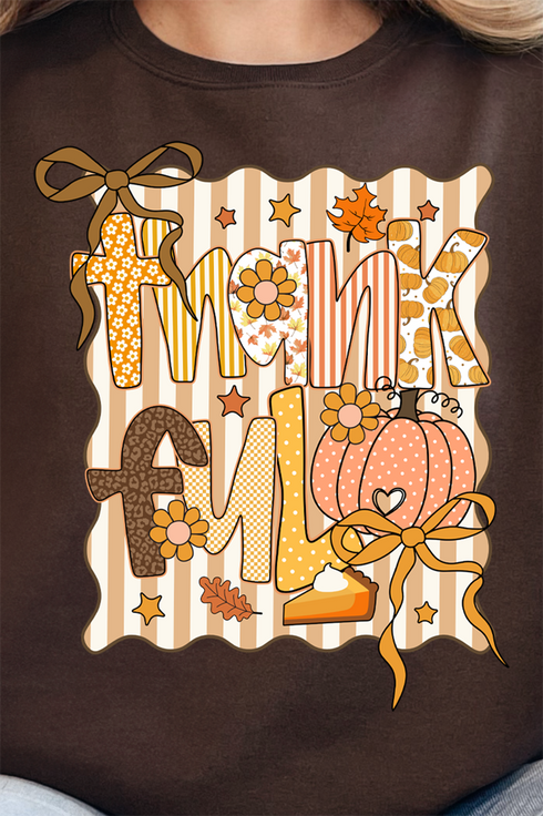 Thankful Doodle Coquette Heavy-weight Crew Sweatshirt