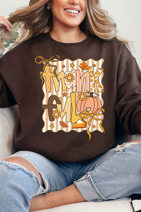 Thankful Doodle Coquette Heavy-weight Crew Sweatshirt