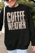 Distressed Coffee Weather Heavy-weight Crew Sweatshirt