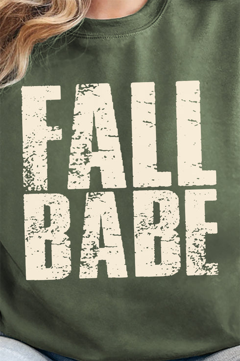 Distressed Fall Babe Heavy-weight Crew Sweatshirt