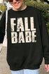 Distressed Fall Babe Heavy-weight Crew Sweatshirt
