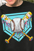Drippy Baseball Home Plate Heavy-weight Crew Sweatshirt