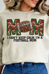 Faux Embroidery Football Mom Transfer Heavy-weight Crew Sweatshirt