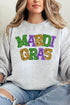 Faux Glitter Mardi Gras Heavy-weight Crew Sweatshirt