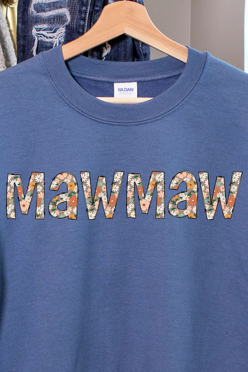 Floral Boho MawMaw Heavy-weight Crew Sweatshirt