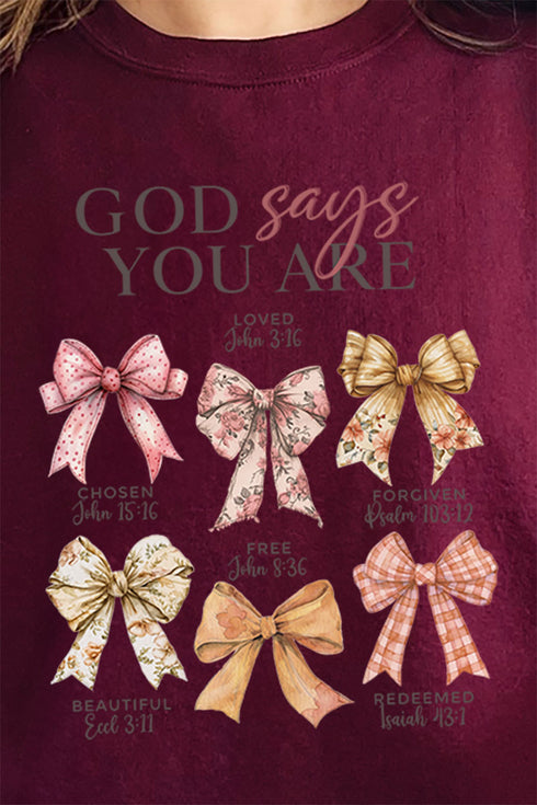 God Says You Are Coquette Heavy-weight Crew Sweatshirt