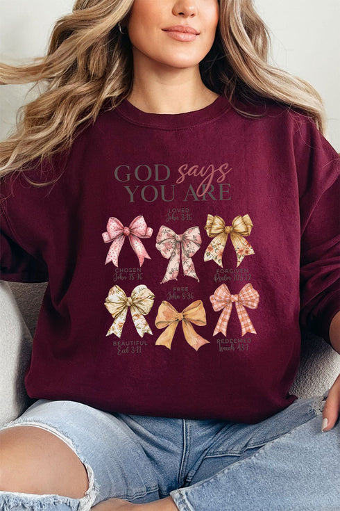 God Says You Are Coquette Heavy-weight Crew Sweatshirt