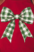 Green Gingham Bow Heavy-weight Crew Sweatshirt