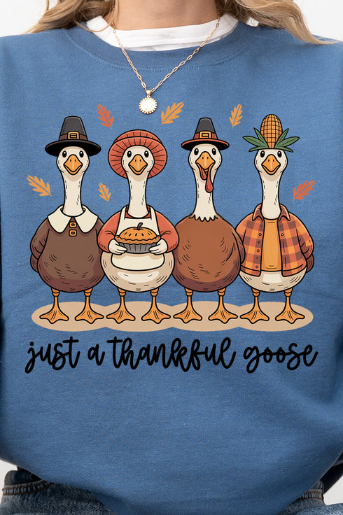 Just A Thankful Goose Heavy-weight Crew Sweatshirt