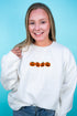 Embroidered Jack-O'Lantern Friends Heavy-weight Crew Sweatshirt